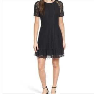 WAYF Fremont Lace Fit Flare Black Dress Size Medium